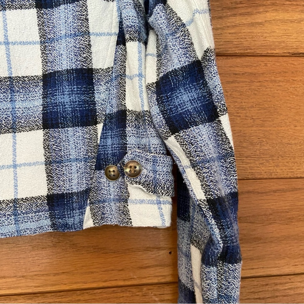 Vintage 90s Angelique button front plaid crop top - Picture 5 of 6